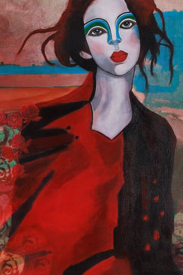 Original Figurative Women Paintings by DAGMAR SAERCHINGER