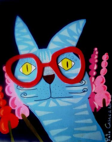 Print of Modern Cats Paintings by PATRICIA CASAGRANDE