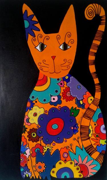 Print of Portraiture Cats Paintings by PATRICIA CASAGRANDE