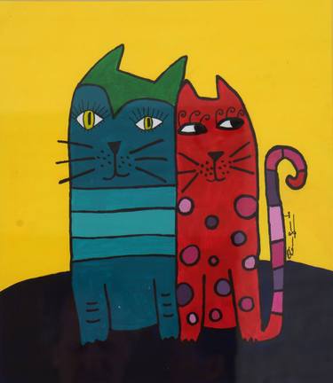 Print of Figurative Cats Paintings by PATRICIA CASAGRANDE