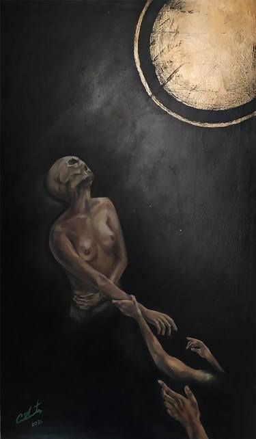 Original Figurative Mortality Paintings by Alba Cervantes
