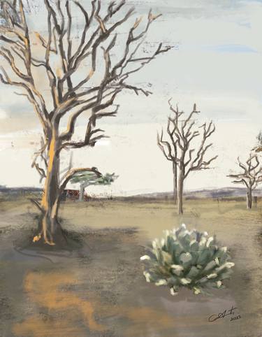 Original Impressionism Landscape Mixed Media by Alba Cervantes