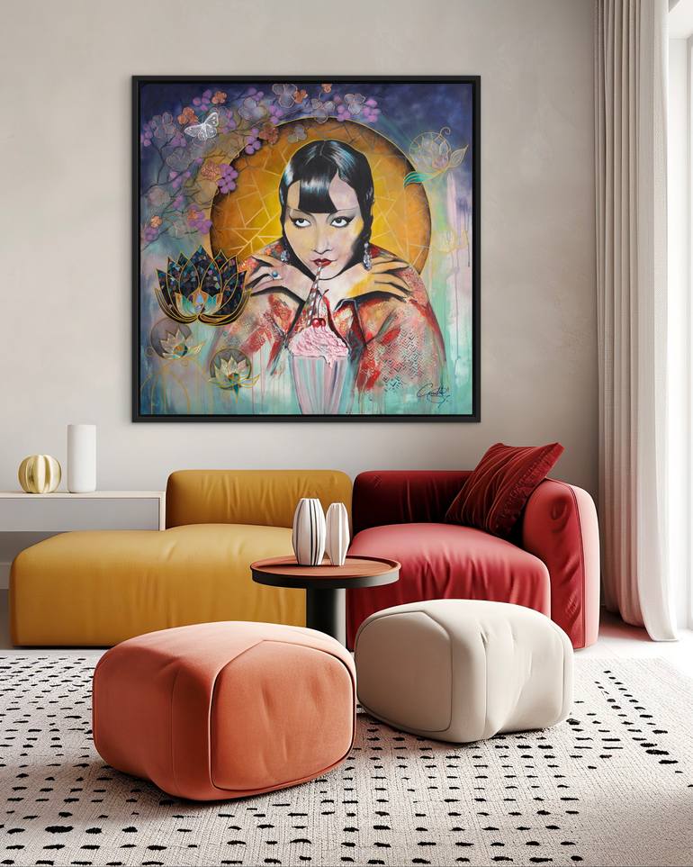 Original Art Deco Women Mixed Media by Cosette Grider