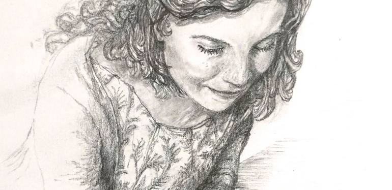 Original Portrait Drawing by Sally Crombie