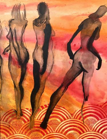 Print of Expressionism Nude Paintings by Sally Crombie