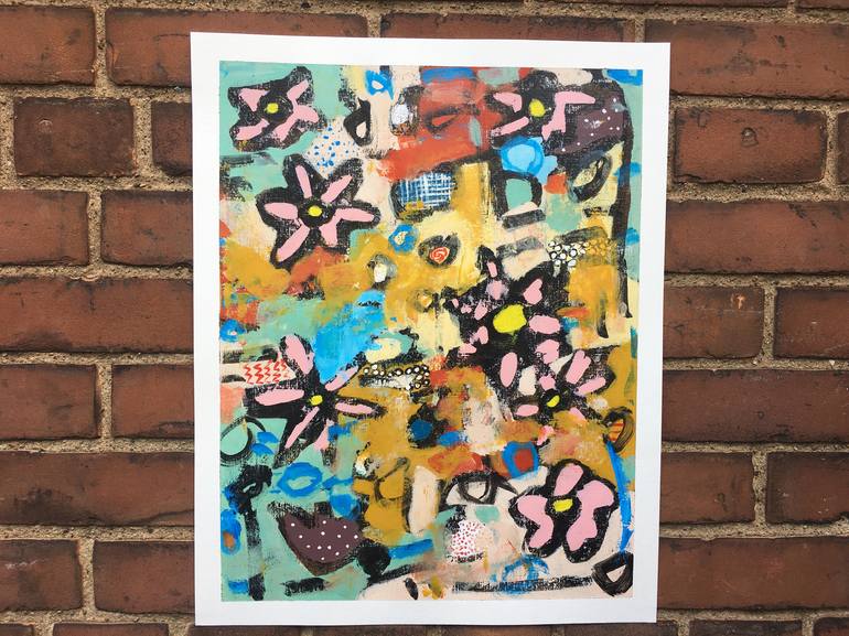 Original Abstract Floral Painting by Sobo Artz