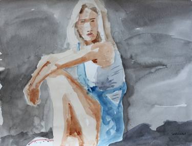 Original Figurative Women Paintings by Kumar Abhinav