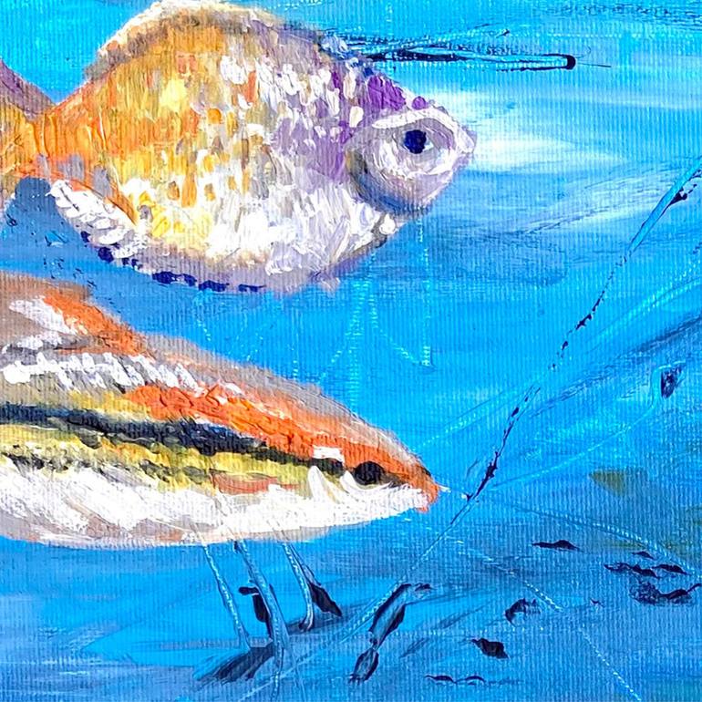 Original Abstract Expressionism Fish Painting by Philippa Bandurek Bradbury