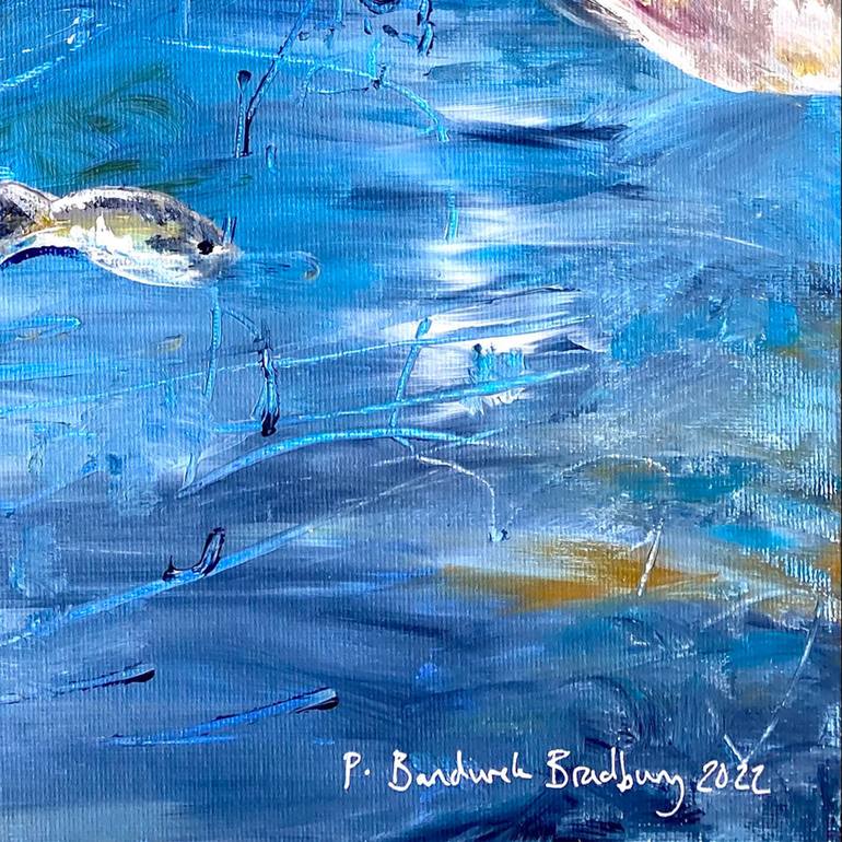 Original Abstract Expressionism Fish Painting by Philippa Bandurek Bradbury