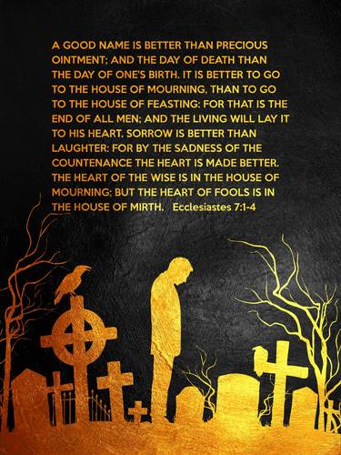 Ecclesiastes 7:1-4 Bible Verse Wall Art thumb