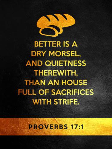 Proverbs 17:1 Bible Verse Wall Art thumb