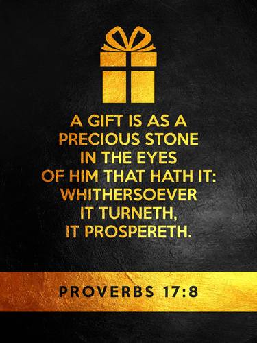 Proverbs 17:8 Bible Verse Wall Art thumb