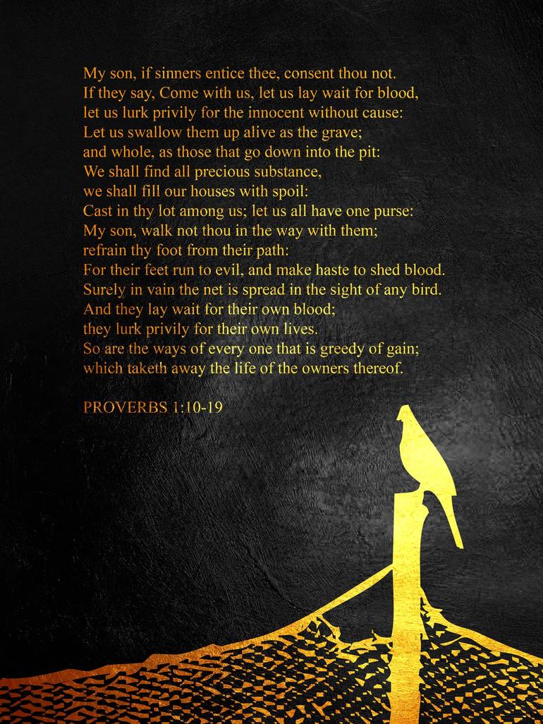 Proverbs 1:10-19 Bible Verse Wall Art - Print
