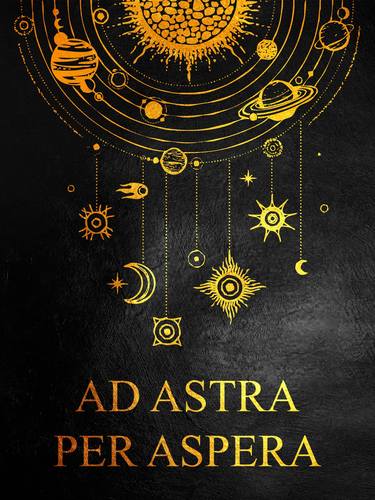 Ad Astra Per Aspera Latin Proverb Motivational Wall Art thumb