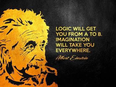 Albert Einstein Logic Motivational Wall Art thumb