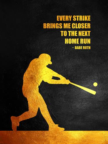 Baseball Home Run Motivational Wall Art thumb