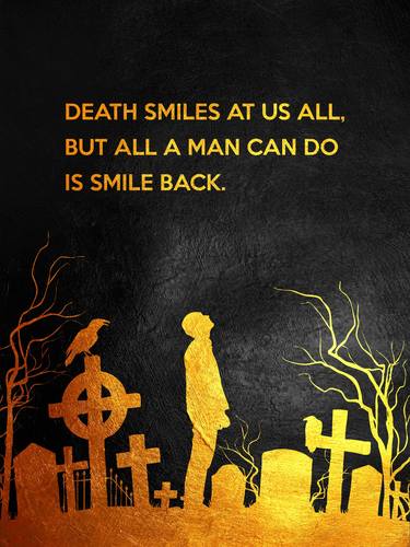 Smile at Death Marcus Aurelius Motivational Wall Art thumb