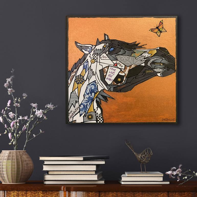 Original Abstract Expressionism Horse Painting by JUNIPERLOONY Artist