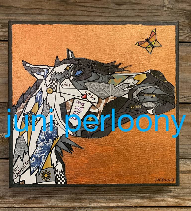 Original Abstract Expressionism Horse Painting by JUNIPERLOONY Artist