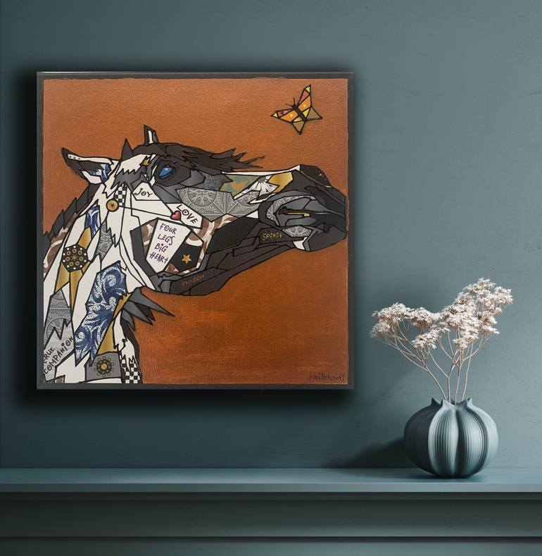 Original Abstract Expressionism Horse Painting by JUNIPERLOONY Artist