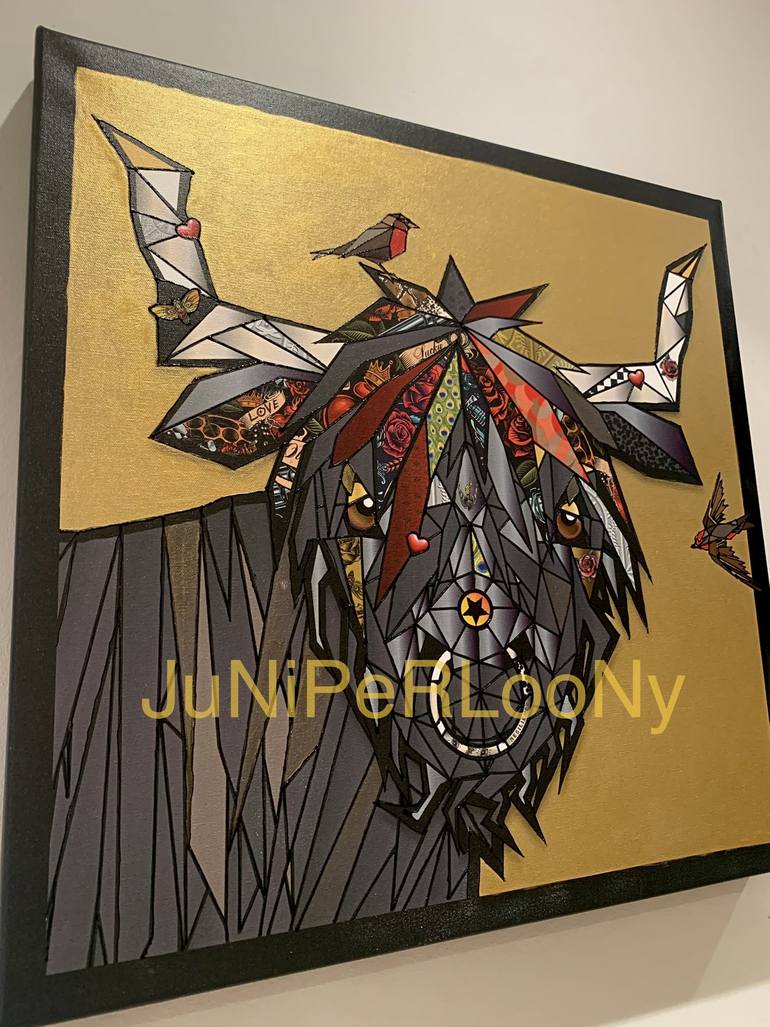 Original Figurative Animal Painting by JUNIPERLOONY Artist