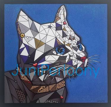 Original Contemporary Cats Painting by Juniperloony Artist
