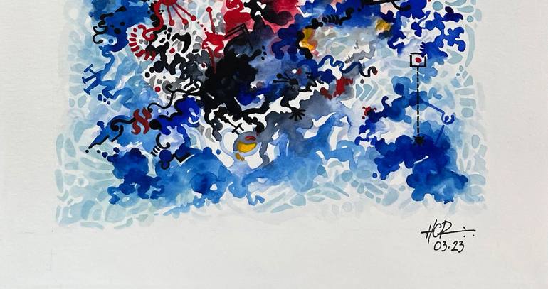 Original Conceptual Abstract Painting by Humberto C Pornaro