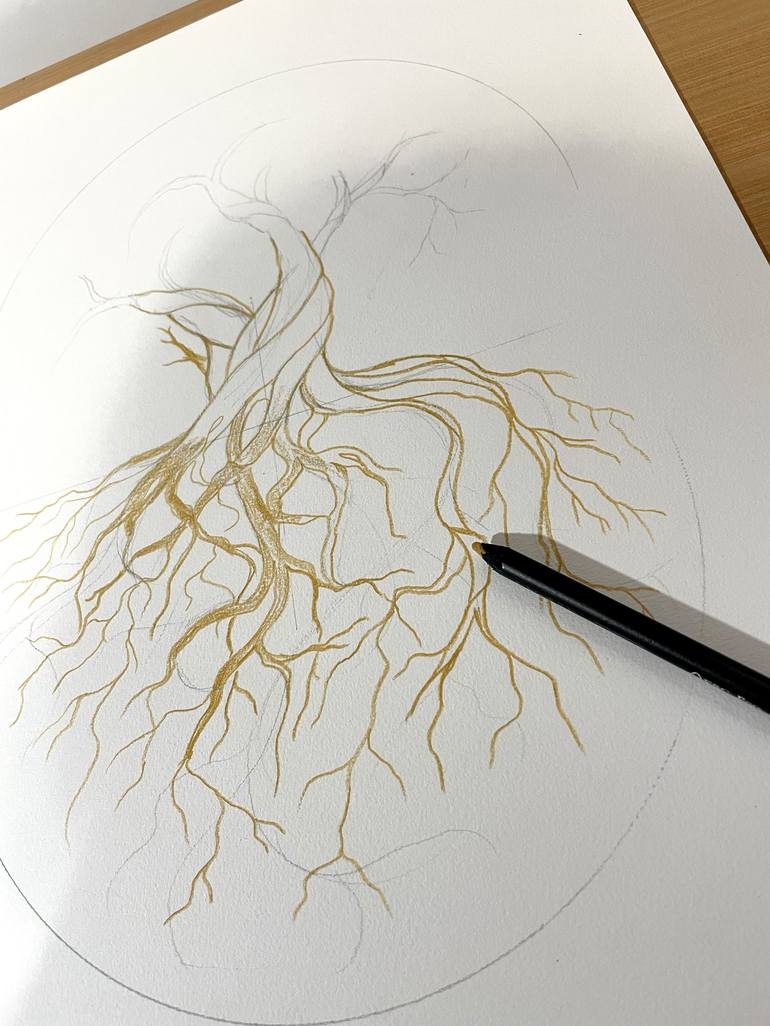 Original Conceptual Tree Drawing by Humberto C Pornaro