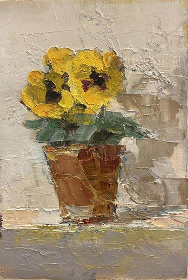 Yellow pansies thumb