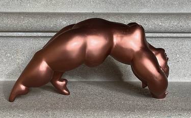 Original Figurative Nude Sculpture by Marie Saksik