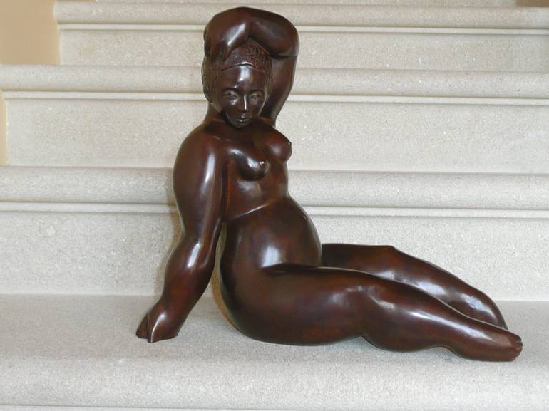 Original Figurative Nude Sculpture by Marie Saksik