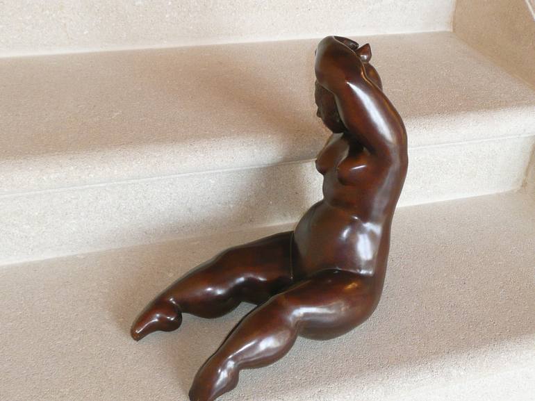 Original Figurative Nude Sculpture by Marie Saksik