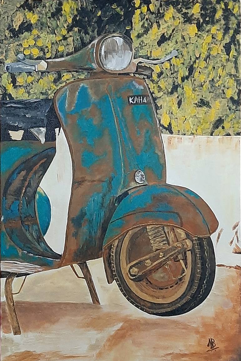 tykkelse fejre Baglæns Obsolete Scooter Painting by Tejal Bhagat | Saatchi Art