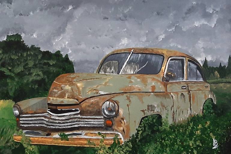 vintage car paintings