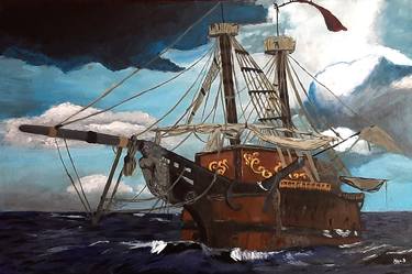 Print of Ship Paintings by Tejal Bhagat