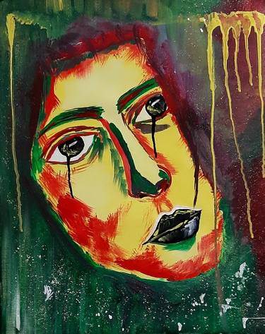 Original Abstract Expressionism Portrait Paintings by Tejal Bhagat