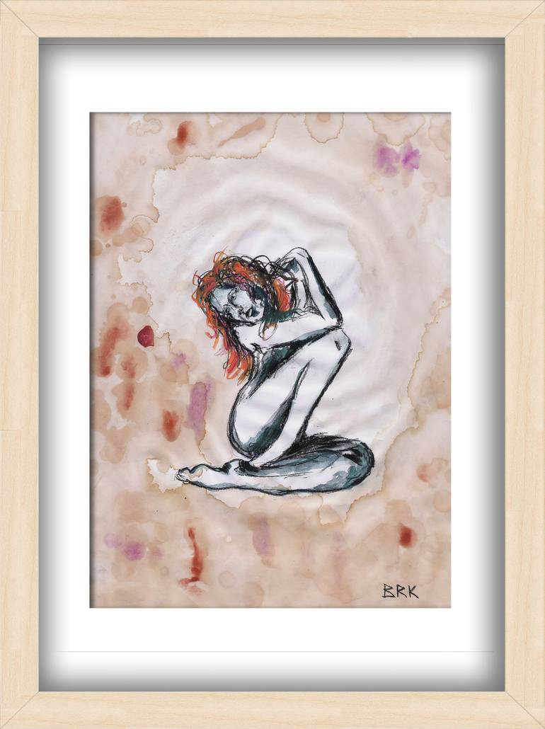 Original Expressionism Nude Drawing by Burak Kum