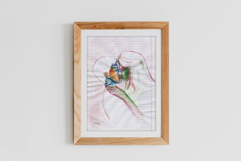 Original Expressionism Love Drawing by Burak Kum