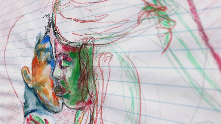 Original Expressionism Love Drawing by Burak Kum