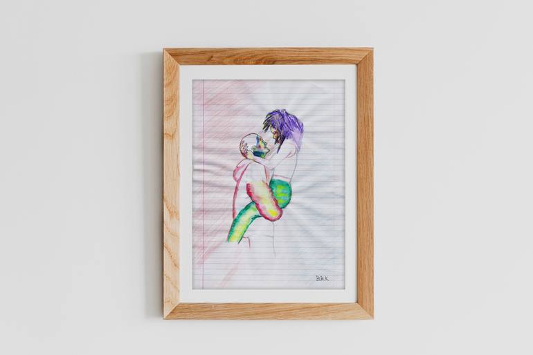 Original Expressionism Love Drawing by Burak Kum