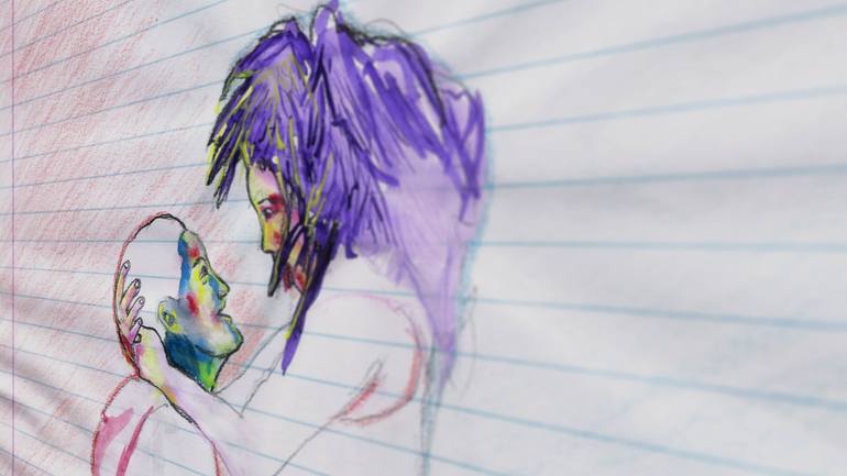 Original Expressionism Love Drawing by Burak Kum