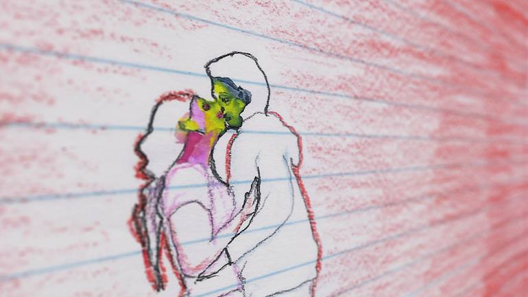 Original Expressionism Love Drawing by Burak Kum
