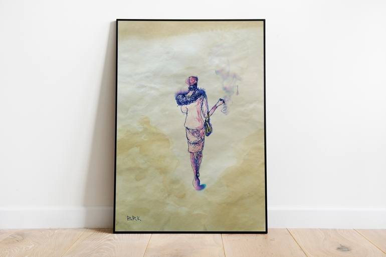 Original Expressionism Women Drawing by Burak Kum