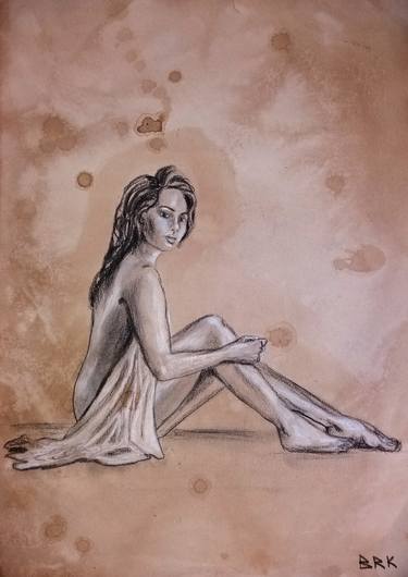 Original Realism Women Drawing by Burak Kum