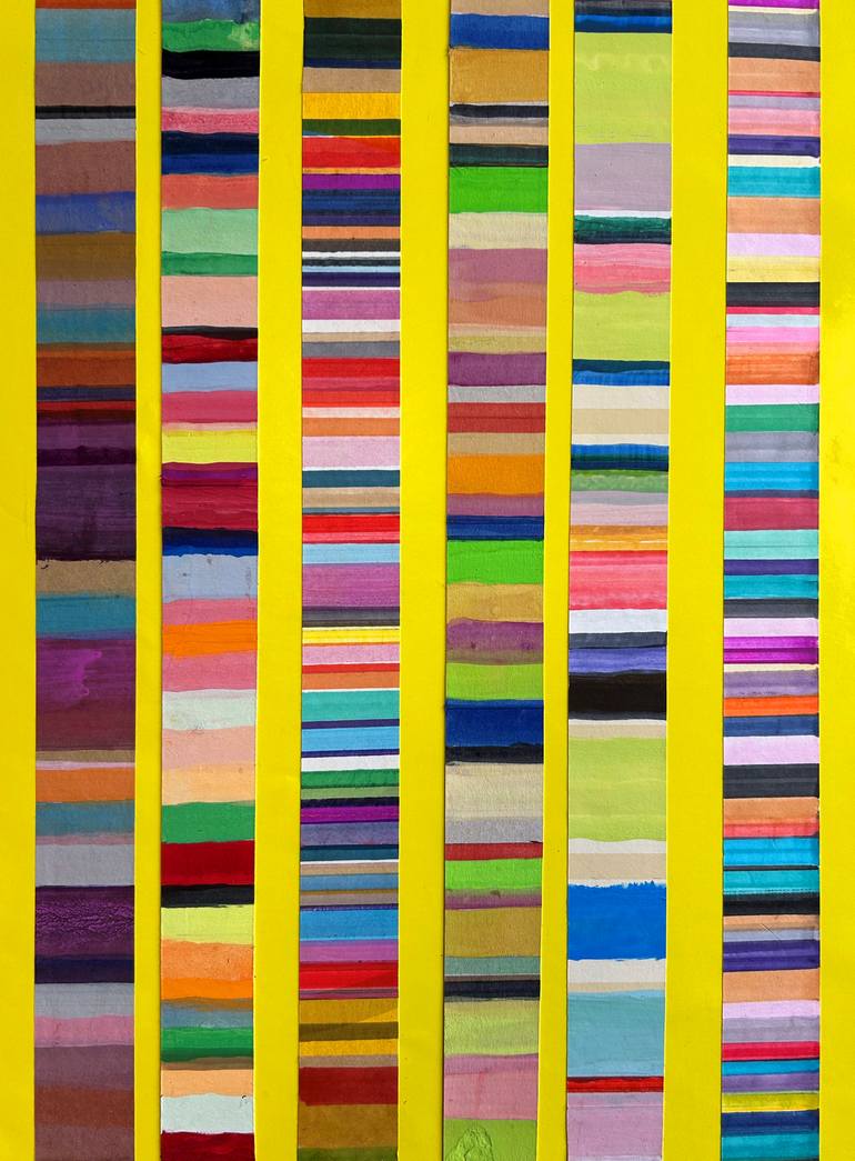 Original Abstract Collage by Rick Smith | Abstract Art on Pressed Cardboard | Bright Sunny Day 2