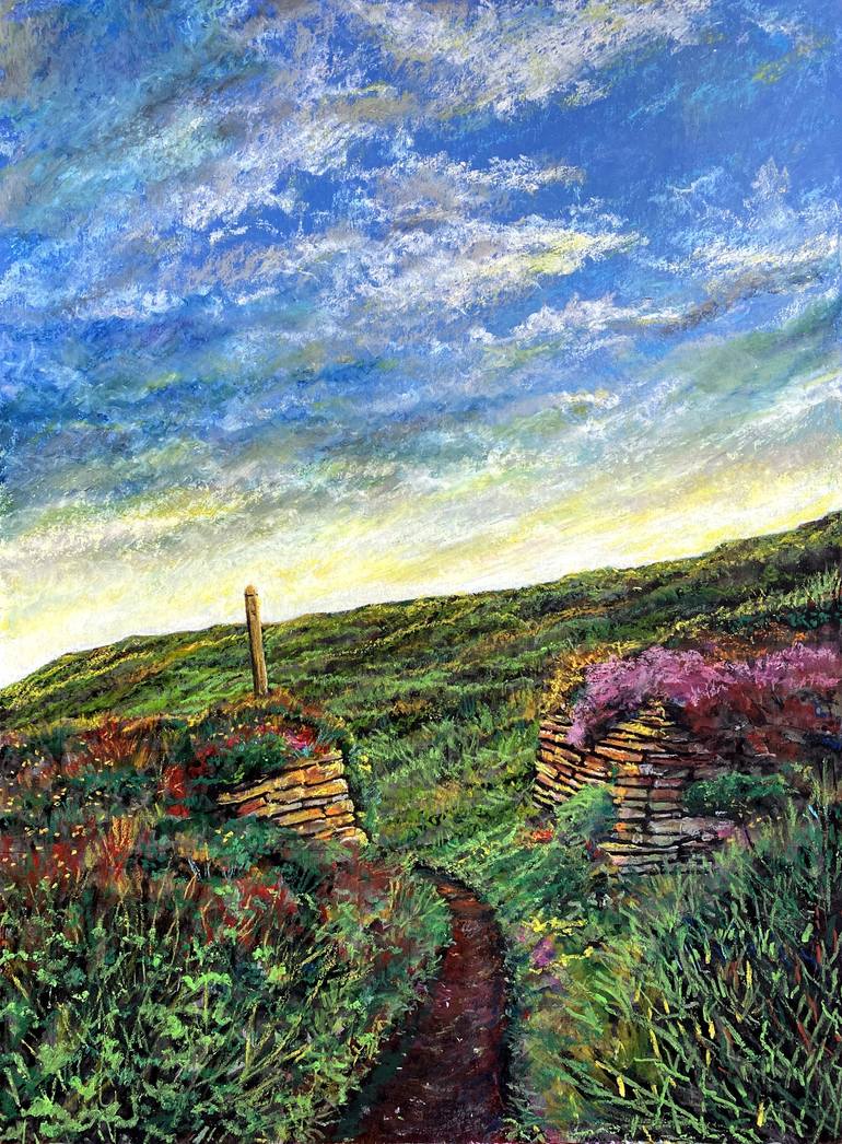 Original Landscape Painting by Rick Smith | Figurative Art on Other | The Waypost, North Cornwall Coast