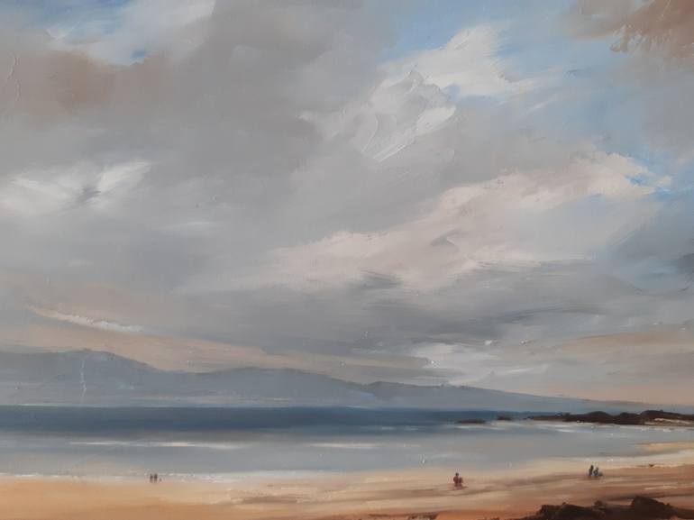 Original Impressionism Beach Painting by Steve Keenan