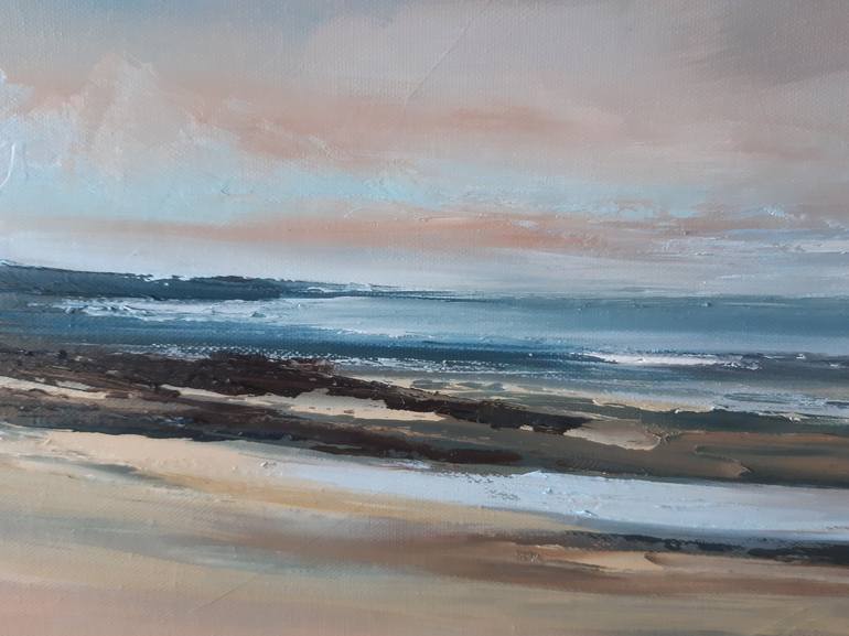 Original Impressionism Beach Painting by Steve Keenan