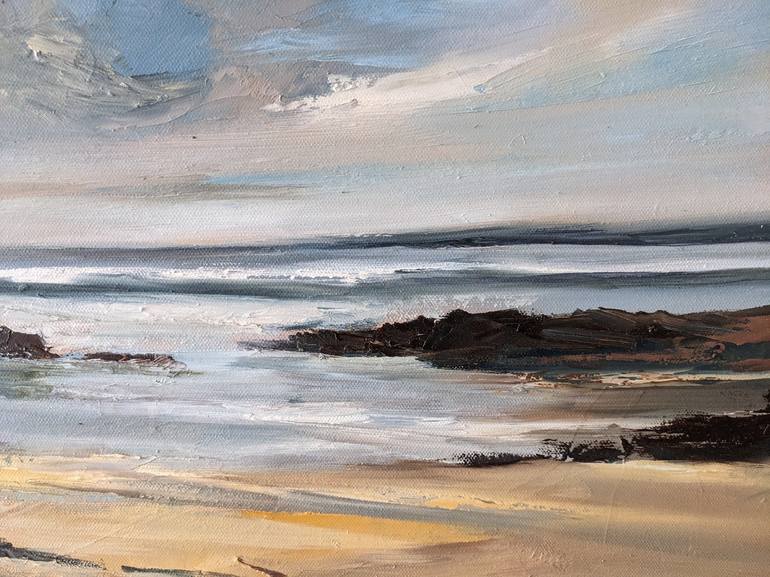 Original Impressionism Beach Painting by Steve Keenan