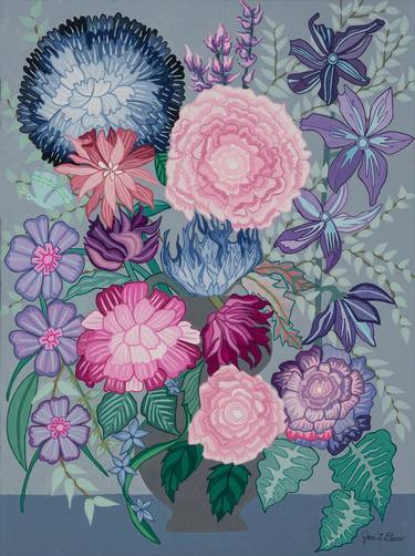 Original Expressionism Floral Paintings by Jan Davis